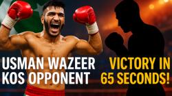 Boxing Sensation Usman Wazeer KOs Indian Opponent Wins in Under a Minute