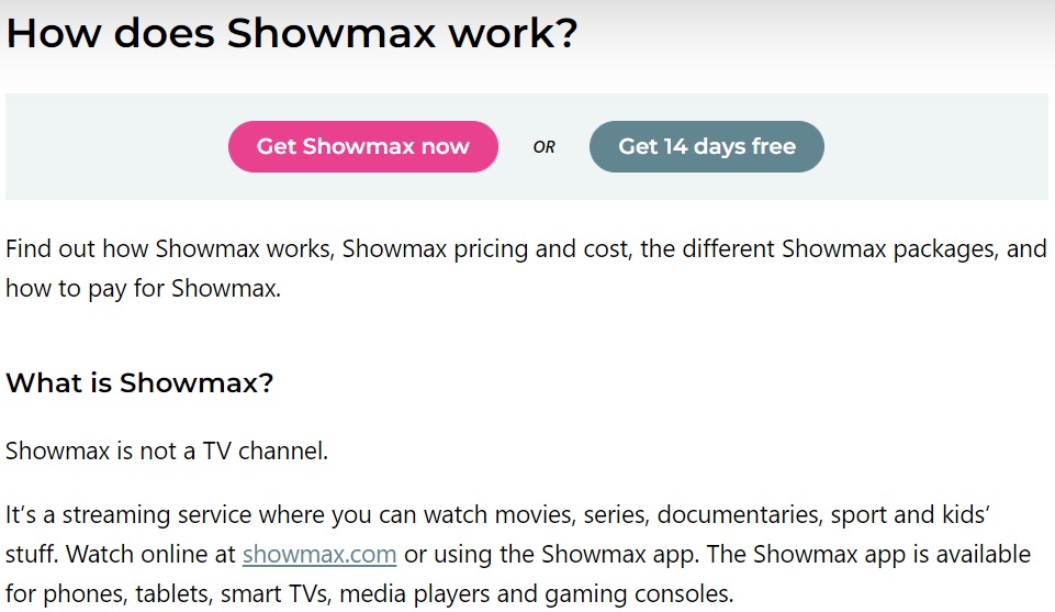 FIFA World Cup live streams via showmax app